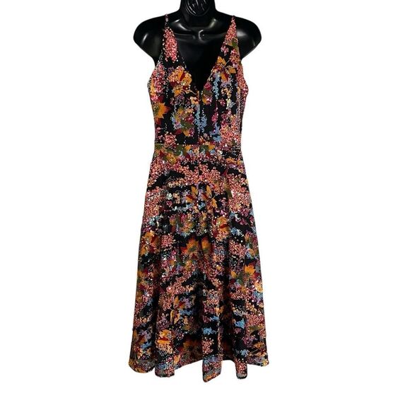 Dress The Population Elisa Embroidered Sequin Dress Medium Papaya Gown Sparkly - Picture 2 of 14